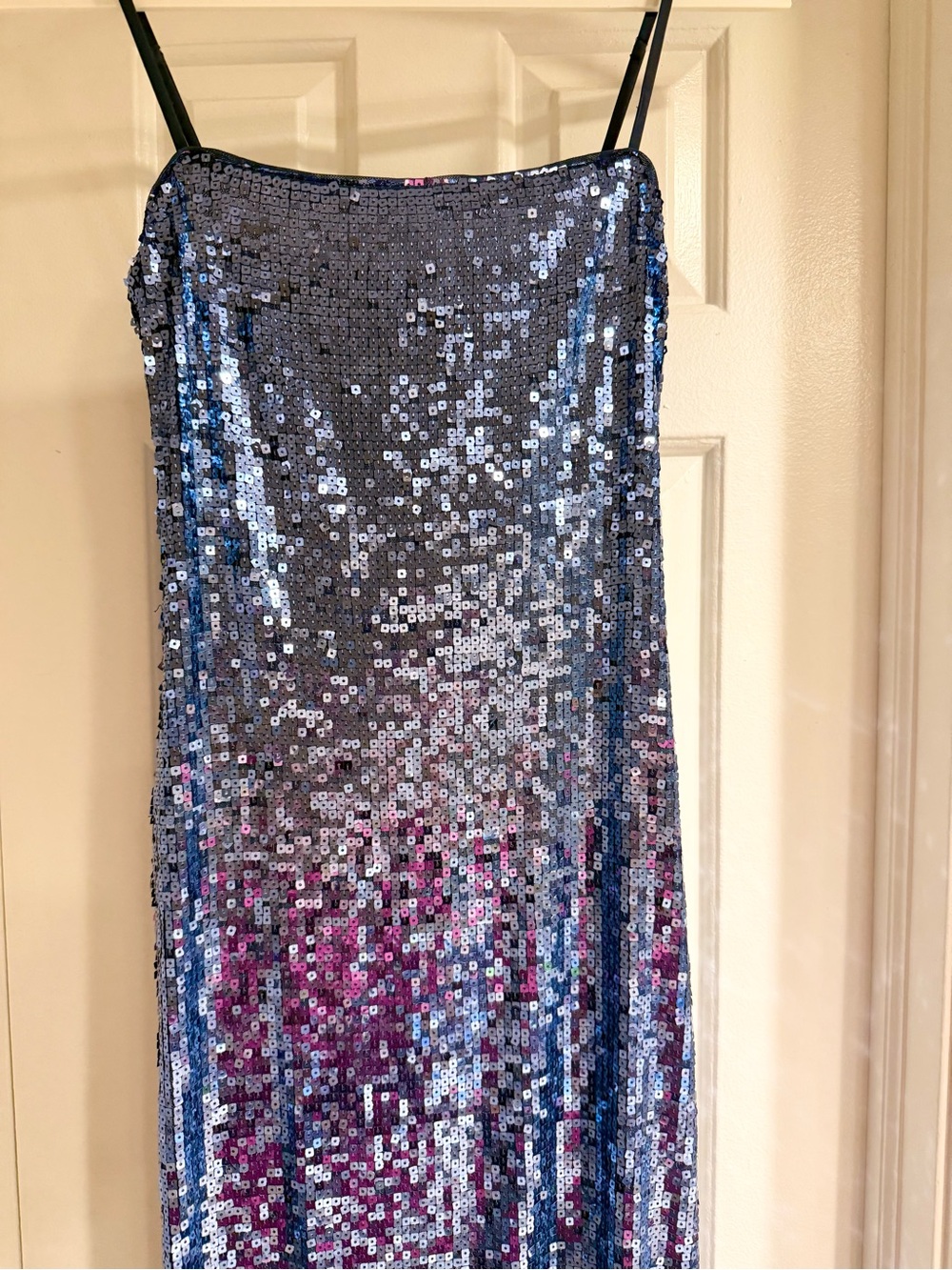 Reformation Navy Sequin Slip Midi Dress - Picture 4 of 5